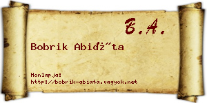 Bobrik Abiáta névjegykártya